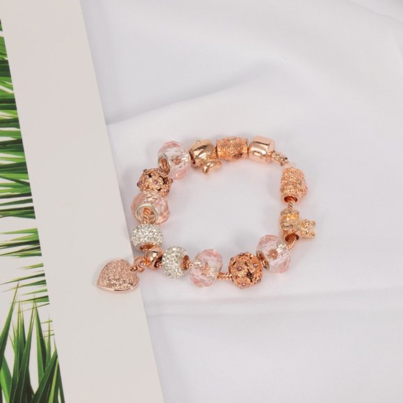 Rose Gold Bracelet with Charms - Picture 4 of 7